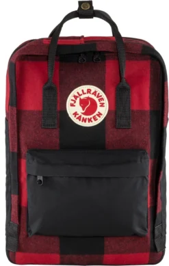 Fjallraven Rugzak Fjallräven Kanken 15 Inch Re-Wool Red Black