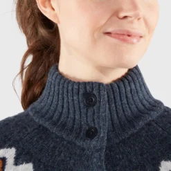 Fjallraven Vest Fjällräven Women Övik Knit Cardigan W Dark Navy -Fjallraven Ovik Knit Cardigan W 84148 555 F DETAIL FJR