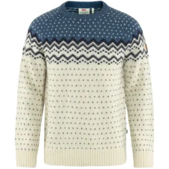 Trui Fjallraven Men Ovik Knit Sweater Chalk White-Indigo Blue