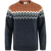 Trui Fjallraven Men Ovik Knit Sweater Dark Navy-Terracotta Brown