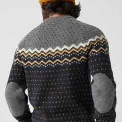 Trui Fjallraven Men Ovik Knit Sweater Dark Navy-Terracotta Brown -Fjallraven Ovik Knit Sweater M 81829 555 F DETAIL FJR 3